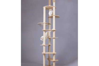 木製ハイタワーとレザー調素材のキャットタワーを発売…ONEKOSAMA 画像