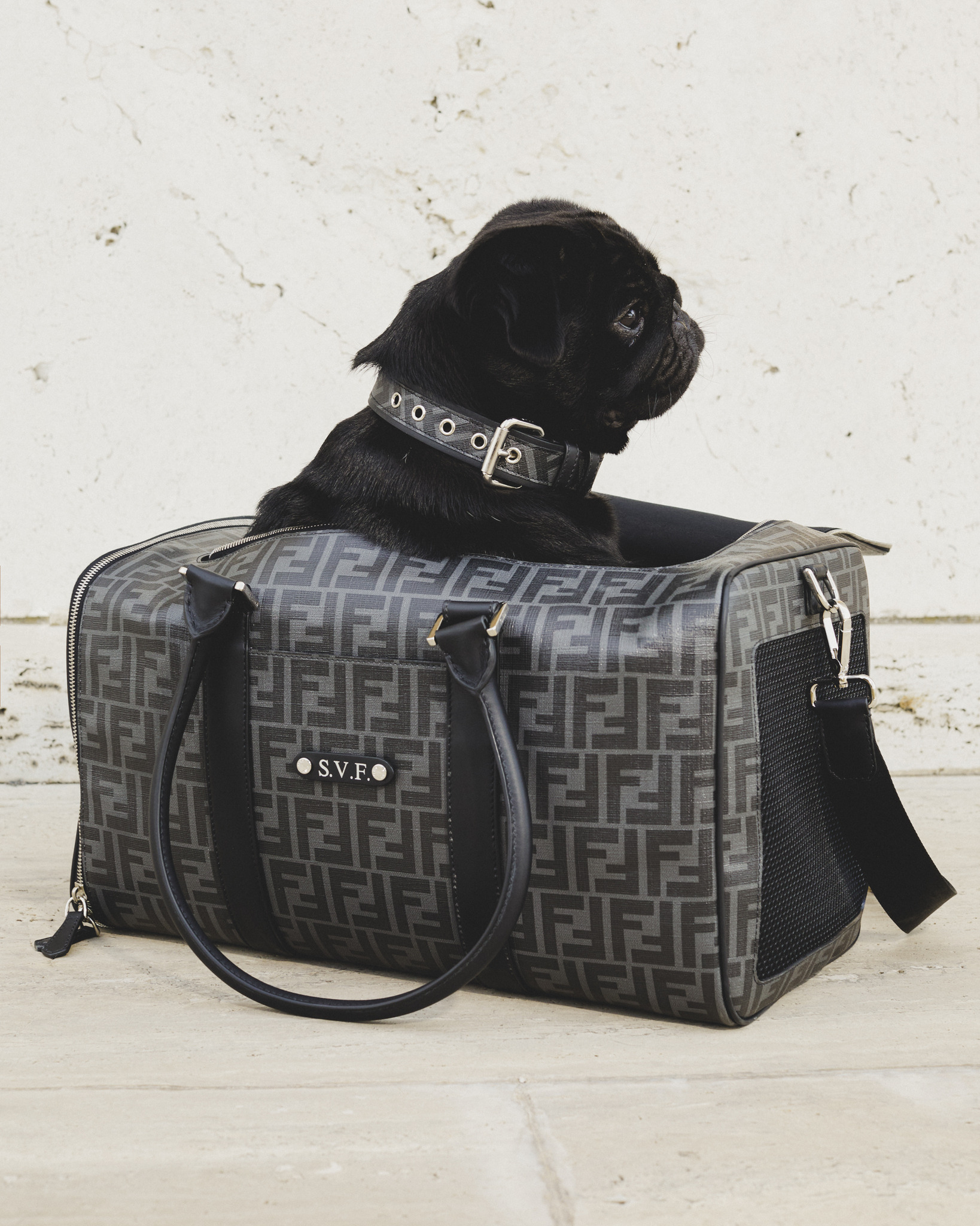 FENDI ペット用ベッド Small FF Jacquard Fendi Dog Bed Fabric Brown | Fendi