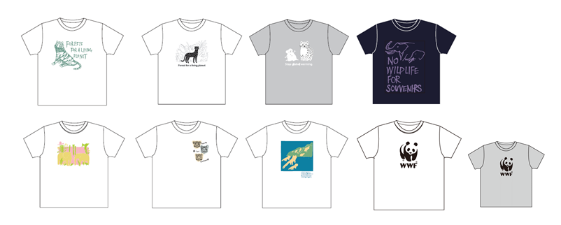 トラやユキヒョウなど絶滅危惧種がモチーフのTシャツが登場…WWF