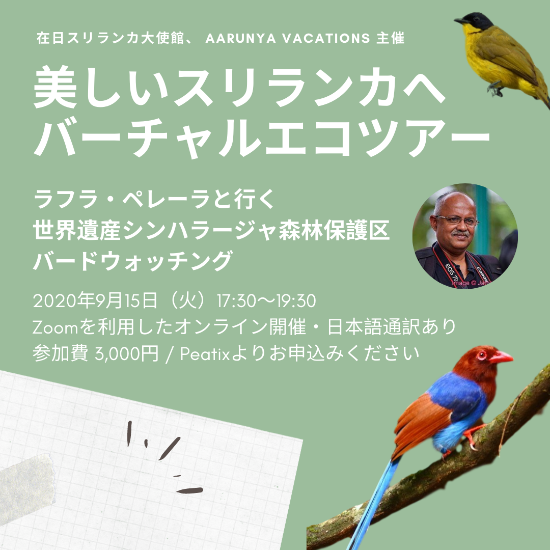 スリランカ大使館 世界遺産シンハラージャ自然保護区を訪れるオンラインツアーを開催 9月15日17時半 動物 のリアルを伝えるwebメディア Reanimal