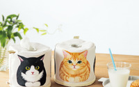 フェリシモ、「香箱座り猫」モチーフのペーパーホルダーを発売 画像