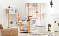 LOWYAより猫家具が登場、nyansと共同開発…遊び場付き猫ハウスや収納付きトイレなど 画像