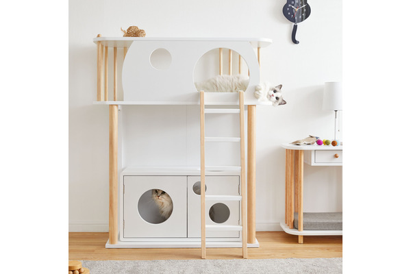 LOWYAより猫家具が登場、nyansと共同開発…遊び場付き猫ハウスや収納