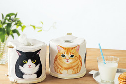 フェリシモ、「香箱座り猫」モチーフのペーパーホルダーを発売 画像