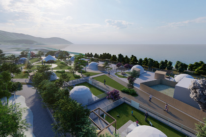 琵琶湖のほとりに全12棟のグランピング施設が誕生…ドッグラン付きドームテントも 画像