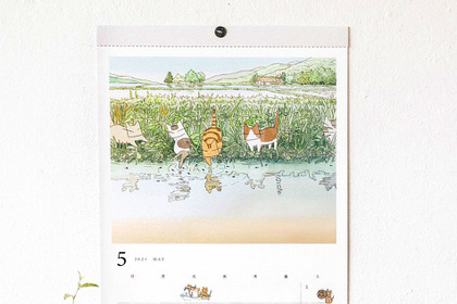 フェリシモ、「猫とめぐる里山の四季カレンダー 2021」を発売 画像