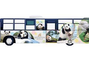 パンダの写真を全面フルラッピング、「パンダ白浜アドベンチャーバス」運行…8月9日から 画像