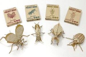 昆虫の3Dウッドパズル「ポケットバグズ」にコノハムシやスズムシなど4種が新登場 画像