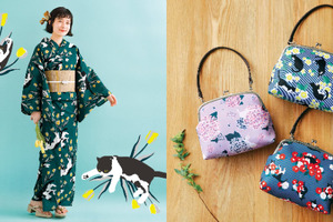 猫まみれなオリジナル浴衣とがま口バッグが発売…フェリシモ 画像