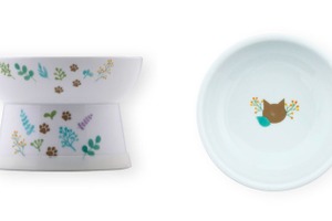 猫用食器ハッピーダイニングシリーズに新デザイン「ボタニカルガーデン」…猫壱 画像