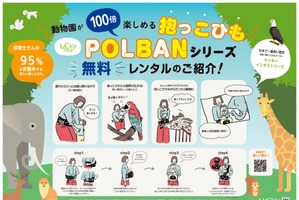 ヒップシート型抱っこひも「POLBANシリーズ」、動物園で無料レンタルを開始 画像