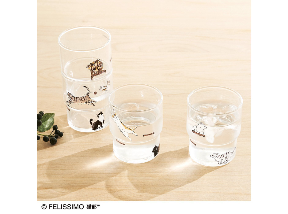 フェリシモ、「重ねてつながるキャットステップグラス」を発売
