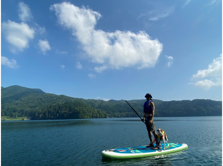 野尻湖で愛犬とSUP体験