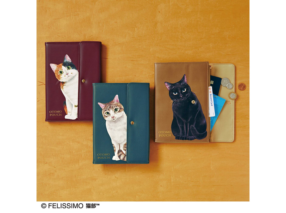 フェリシモ、「猫がのぞくマルチポーチ」と「フェリシモ猫部ロゴミニポシェット」を発売