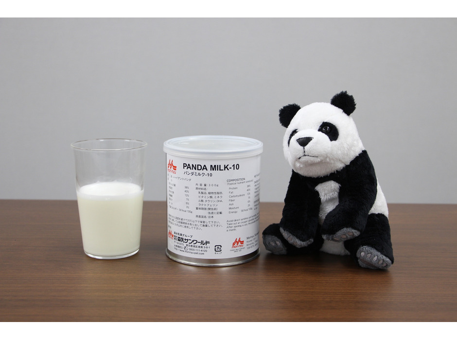 見た目、作り方は普通のミルクと変わらない。一方、パンダの母乳は、ごく初期にだけ緑色なのだという。アドベンチャーワールド（和歌山県）でも、このミルクがパンダの成長を支えた