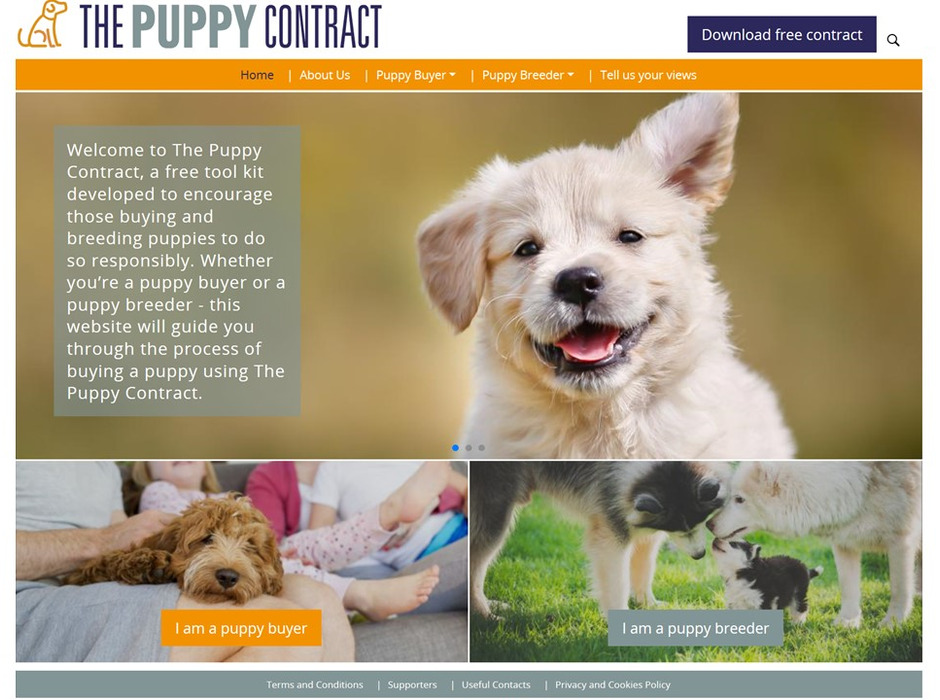 「子犬契約書」はウェブサイトからダウンロード可能