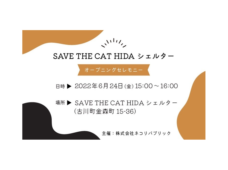 保護猫のためのオープンシェルター「SAVE THE CAT HIDA シェルター」