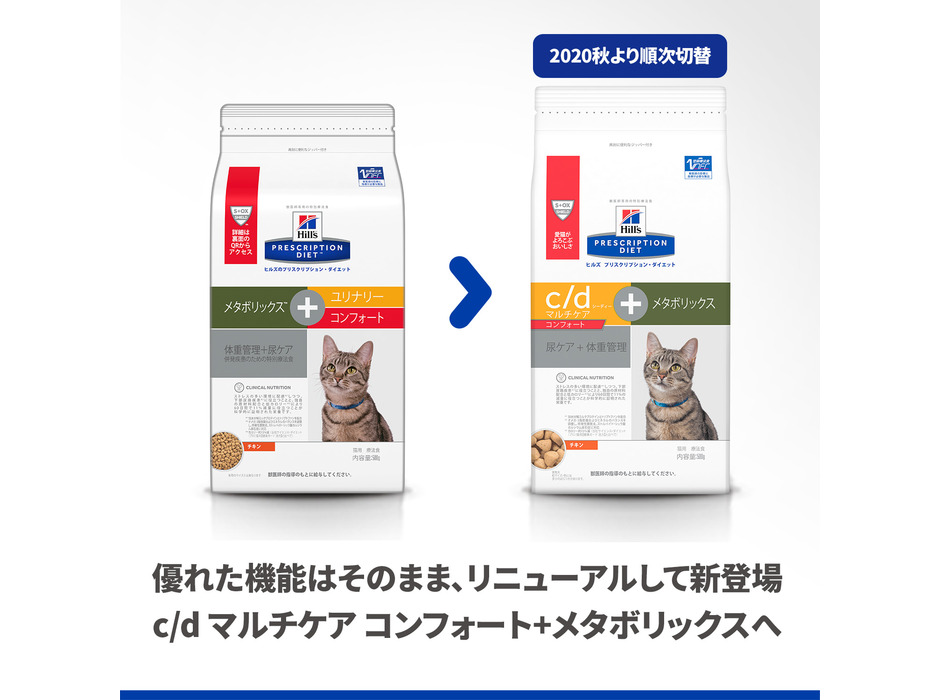 日本ヒルズ・コルゲート、下部尿路疾患の犬猫のための特別療法食「ヒルズ プリスクリプション・ダイエット c/dマルチケア＋メタボリックス」シリーズを発売