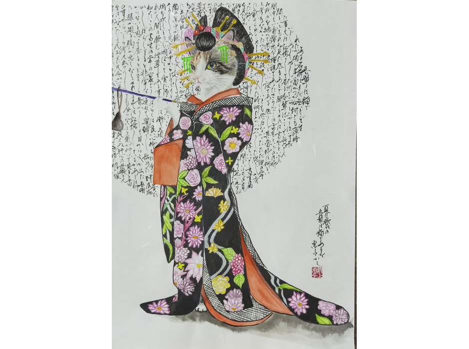 飛び猫、猫と動物の作品を200点以上集めた「もふあつめ展」を神戸で開催