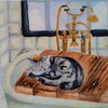 女子美術大学付属中学校2年生による挿絵展「猫のいる日々」、大佛次郎記念館にて開催中