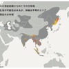 トラの生息地図（WWF Tiger Alive Initiative ウェブサイトよりWWFジャパンが作成）©WWF Japan
